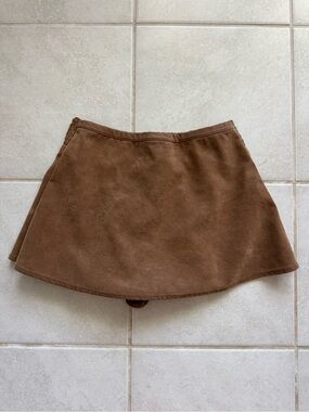We The Free Brown Suede Circle Skirt